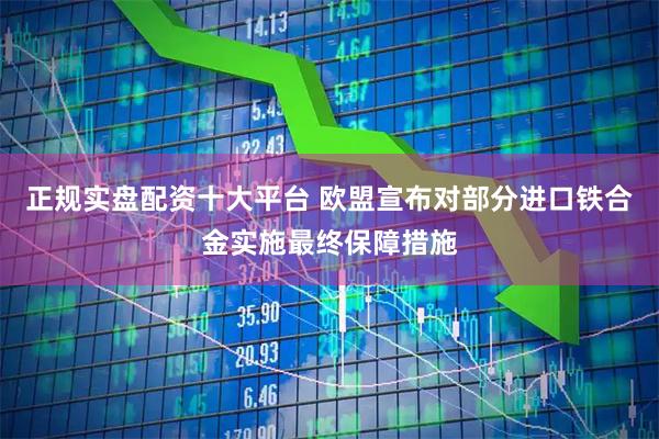 正规实盘配资十大平台 欧盟宣布对部分进口铁合金实施最终保障措施