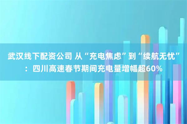 武汉线下配资公司 从“充电焦虑”到“续航无忧”：四川高速春节期间充电量增幅超60%