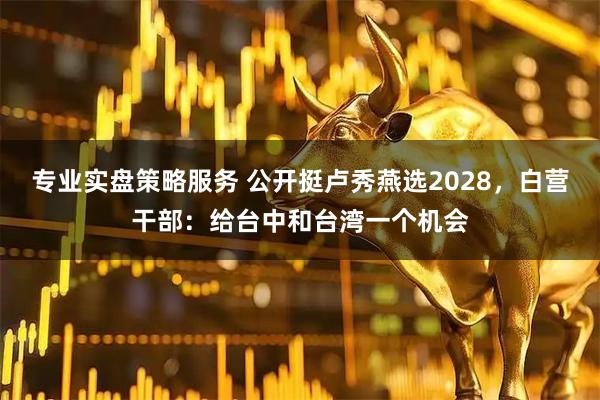 专业实盘策略服务 公开挺卢秀燕选2028，白营干部：给台中和台湾一个机会